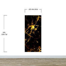Load image into Gallery viewer, Black and Gold Abstract Marble Stone Peel and Stick Wall Mural. #6239
