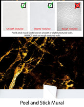 Load image into Gallery viewer, Black and Gold Abstract Marble Stone Peel and Stick Wall Mural. #6239
