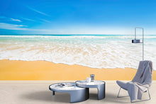 Carregar imagem no visualizador da galeria, Bright Afternoon Blue Skies Ocean Beach Wave Wall Mural. #6272
