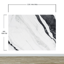 Cargar imagen en el visor de la galería, Black and White Marble Stone Granite Slate Wall Mural. Peel and Stick. #6273
