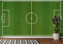 Cargar imagen en el visor de la galería, Soccer Field Wallpaper. Football Pitch Wallpaper. Peel and Stick Wall Mural. Soccer Stadium Wallpaper. #6465
