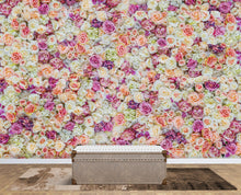 Carregar imagem no visualizador da galeria, Peonies Flower Pattern Peel and Stick Wall Mural. Wedding Background. #6277
