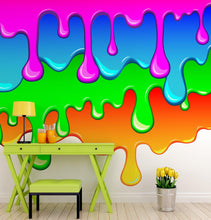 Carregar imagem no visualizador da galeria, Bright Color Dripping Ink Splatter Wall Mural. #6285
