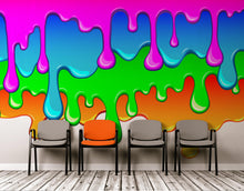 Carregar imagem no visualizador da galeria, Bright Color Dripping Ink Splatter Wall Mural. #6285
