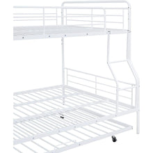 Load image into Gallery viewer, Full XL Over Queen Metal Bunk Bed with Twin Size Trundle, White
