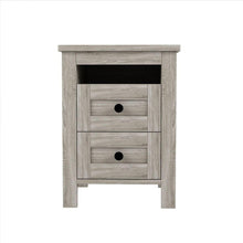Load image into Gallery viewer, 2-Drawer Farmhouse Wooden Nightstand with Well-proportioned Design and Sleek Lines, Wood Side Table with Storage Cabinet for Bedroom, Antique Gray
