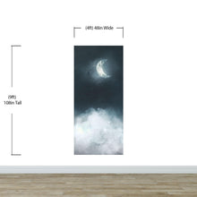 Cargar imagen en el visor de la galería, Crescent Moon Shining Over Misty Clouds Wall Mural. Peel and Stick Wallpaper. #6301
