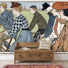 Load image into Gallery viewer, Vintage Hamers Rijwielen Bicycle Artwork Wall Mural. By Johann Georg Can Caspel. Peel and Stick Wallpaper. #6310
