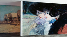 Cargar imagen en el visor de la galería, Vintage Painting, Three Women in Profile by Artist Henry Somm. Large Wall Mural / Peel and Stick Wallpaper. #6338
