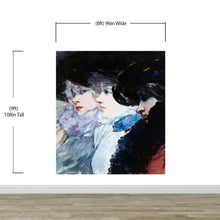 Load image into Gallery viewer, Vintage Painting, Three Women in Profile by Artist Henry Somm. Large Wall Mural / Peel and Stick Wallpaper. #6338
