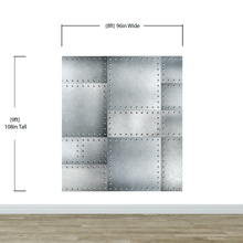 Cargar imagen en el visor de la galería, Stainless Steel Metal Grunge Design Wall Mural. Industrial Theme Peel and Stick Wallpaper. #6350
