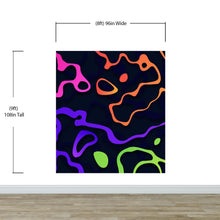 Cargar imagen en el visor de la galería, Colorful Abstract Fluid Lines Wallpaper. Peel and Stick Wall Mural. #6358
