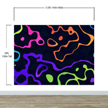 Cargar imagen en el visor de la galería, Colorful Abstract Fluid Lines Wallpaper. Peel and Stick Wall Mural. #6358
