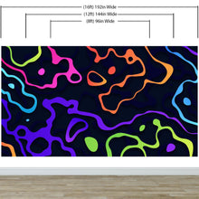 Cargar imagen en el visor de la galería, Colorful Abstract Fluid Lines Wallpaper. Peel and Stick Wall Mural. #6358
