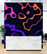 Cargar imagen en el visor de la galería, Colorful Abstract Fluid Lines Wallpaper. Peel and Stick Wall Mural. #6358
