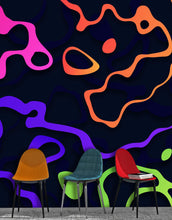 Cargar imagen en el visor de la galería, Colorful Abstract Fluid Lines Wallpaper. Peel and Stick Wall Mural. #6358
