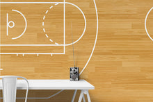 Load image into Gallery viewer, Basketball Court Hardwood Pattern Wall Mural. #6361
