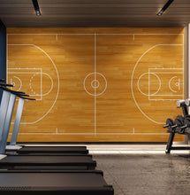 Load image into Gallery viewer, Basketball Court Hardwood Pattern Wall Mural. #6361
