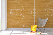 Load image into Gallery viewer, Basketball Court Hardwood Pattern Wall Mural. #6361
