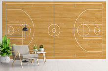 Cargar imagen en el visor de la galería, Basketball Court Hardwood Pattern Wall Mural. #6361
