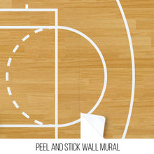 Load image into Gallery viewer, Basketball Court Hardwood Pattern Wall Mural. #6361
