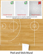 Cargar imagen en el visor de la galería, Basketball Court Hardwood Pattern Wall Mural. #6361
