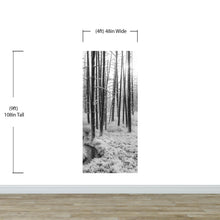 Carregar imagem no visualizador da galeria, Black and White Forest Landscape Wall Mural. Peel and Stick Wallpaper. #6365
