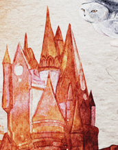 Carregar imagem no visualizador da galeria, Wizardly World Wall Mural. Fantasy Theme with Castle / Train / Owl Peel and Stick Wallpaper. #6373
