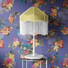 Carregar imagem no visualizador da galeria, Tropical Flower Wall Mural. Paradise Botanical Flowers and Leave Purple Very Peri Color Background. #6376
