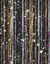 Cargar imagen en el visor de la galería, Glamour Gold Stripe Wall Mural. White and Purple Dot Peel and Stick Wallpaper. #6378
