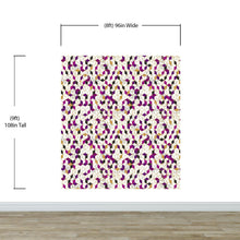 Load image into Gallery viewer, Abstract 3D Cube Shape Wall Mural. Geometric Cube Minimalistic Purple and Gold Peel and Stick Wallpaper. #6380
