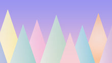 Load image into Gallery viewer, Geometric Triangular Mountain Wall Mural. Pastel Color Peel and Stick Wallpaper. #6388
