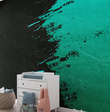 Cargar imagen en el visor de la galería, Paint Splash Wall Mural. Emerald Green Brush Stroke Peel and Stick Wallpaper. #6391
