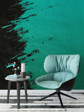 Cargar imagen en el visor de la galería, Paint Splash Wall Mural. Emerald Green Brush Stroke Peel and Stick Wallpaper. #6391
