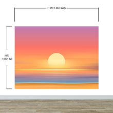 Load image into Gallery viewer, Orange Sunset Over Beach Wall Mural. Blurred Abstract Sunset Over Coastline. #6393
