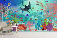 Carregar imagem no visualizador da galeria, Aquarium Underwater Marine Sea Life Wall Mural. #6397
