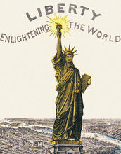 Carregar imagem no visualizador da galeria, Vintage Illustration of the Statue of Liberty Wall Mural. The Great Bartholdi Statue, Liberty Enlightening the World Peel and Stick Wallpaper. #6409
