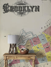 Carregar imagem no visualizador da galeria, Retro Vintage Map of Brooklyn New York Wall Mural. 1888 Map of NYC Peel and Stick Wallpaper. #6410
