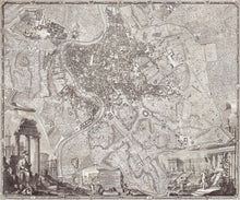 Carregar imagem no visualizador da galeria, Vintage Old Map of Rome Italy Wall Mural. The Large Plan of Rome Peel and Stick Wallpaper. #6412
