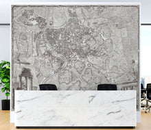Cargar imagen en el visor de la galería, Vintage Old Map of Rome Italy Wall Mural. The Large Plan of Rome Peel and Stick Wallpaper. #6412
