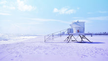 Carregar imagem no visualizador da galeria, Lifeguard Tower on Pensacola Beach Wall Mural. Pastel Color Theme Peel and Stick Wallpaper. #6415
