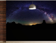 Cargar imagen en el visor de la galería, Milky Way Galaxy Stars Wall Mural. Starry Night Over Devils Tower National Monument Park. #6416
