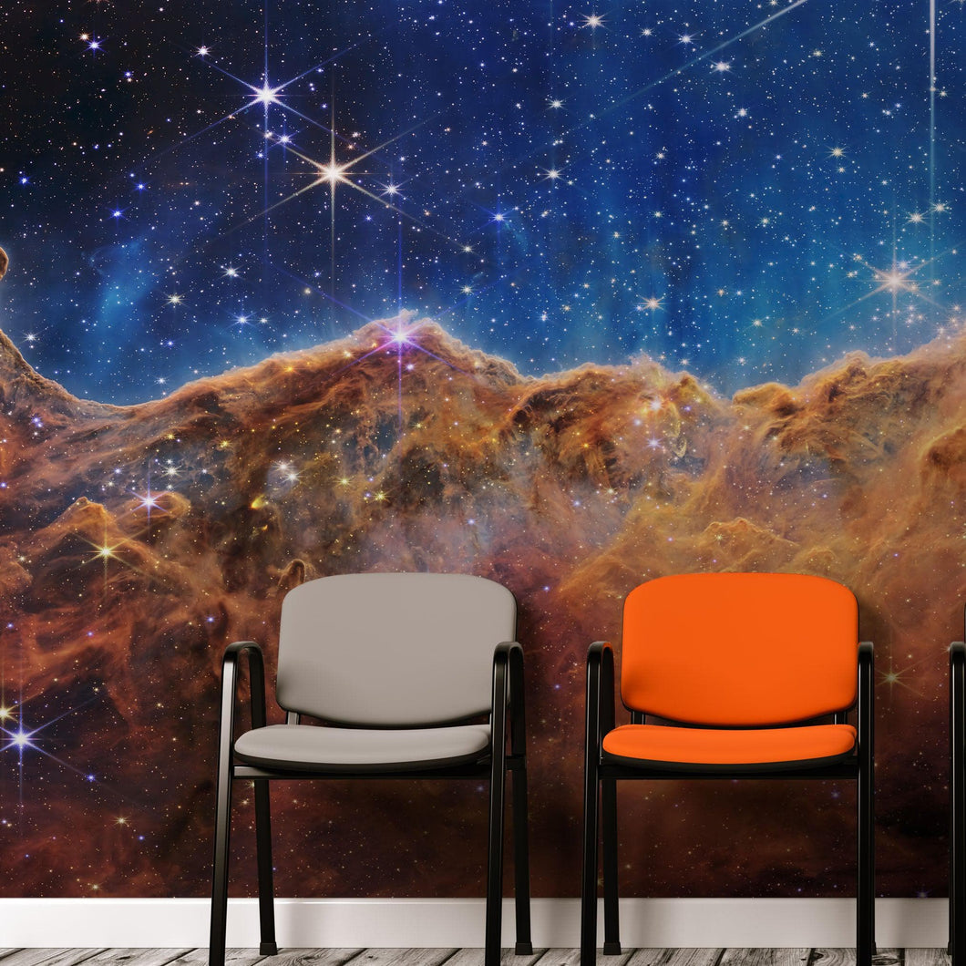 Cosmic Cliffs in the Carina Nebula Photo (NIRCam Image) from NASA, ESA, CSA, STScI. Galaxy Nebula Space Wall Mural | Peel and Stick Wallpaper.  #6421