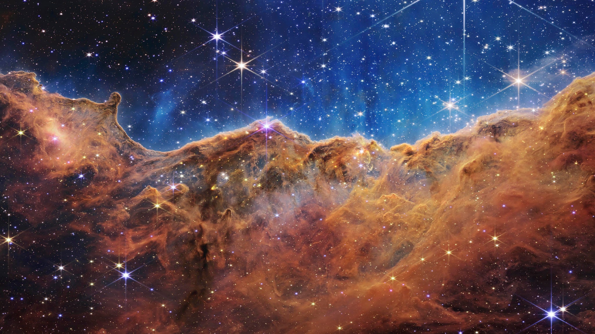 Cosmic Cliffs in the Carina Nebula Photo (NIRCam Image) from NASA, ESA