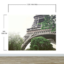 Load image into Gallery viewer, Eiffel Tower Wallpaper Mural Peel and Stick. Low Angle View of Eiffel Tower / Paris France / European Vintage Style Decor. #6427
