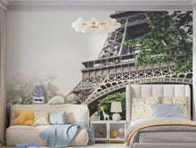 Load image into Gallery viewer, Eiffel Tower Wallpaper Mural Peel and Stick. Low Angle View of Eiffel Tower / Paris France / European Vintage Style Decor. #6427
