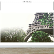 Load image into Gallery viewer, Eiffel Tower Wallpaper Mural Peel and Stick. Low Angle View of Eiffel Tower / Paris France / European Vintage Style Decor. #6427
