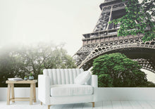 Load image into Gallery viewer, Eiffel Tower Wallpaper Mural Peel and Stick. Low Angle View of Eiffel Tower / Paris France / European Vintage Style Decor. #6427
