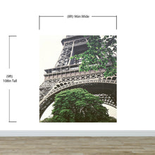 Load image into Gallery viewer, Eiffel Tower Wallpaper Mural Peel and Stick. Low Angle View of Eiffel Tower / Paris France / European Vintage Style Decor. #6427
