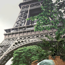 Load image into Gallery viewer, Eiffel Tower Wallpaper Mural Peel and Stick. Low Angle View of Eiffel Tower / Paris France / European Vintage Style Decor. #6427
